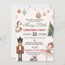 Convite de festa de Natal com tema de férias fofo