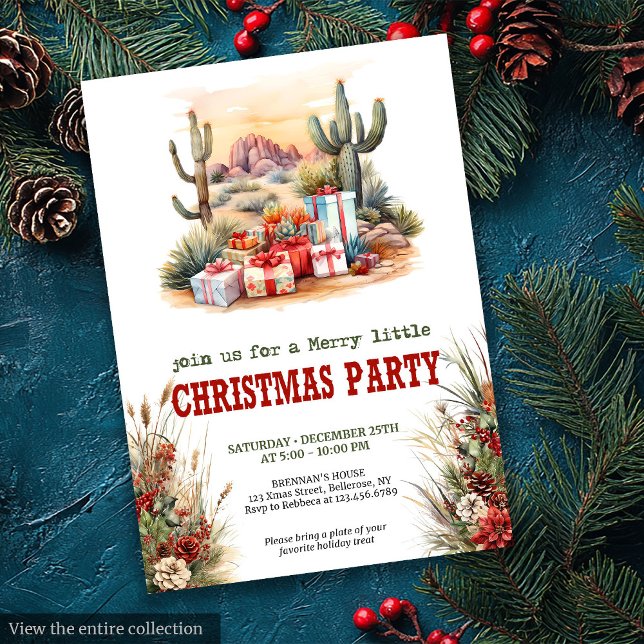 Convite de Festa de Natal Country Cowboy (Country Cowboy Christmas Party Invitation)