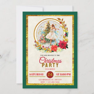 Convite de Festa de Natal da Bailarina do Ballet Q