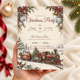 Convite de festa de Natal de trem Chinesice