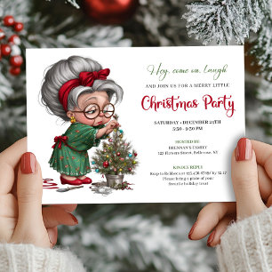 Convite de Festa de Natal de Vovó Fofo Desenho Ani