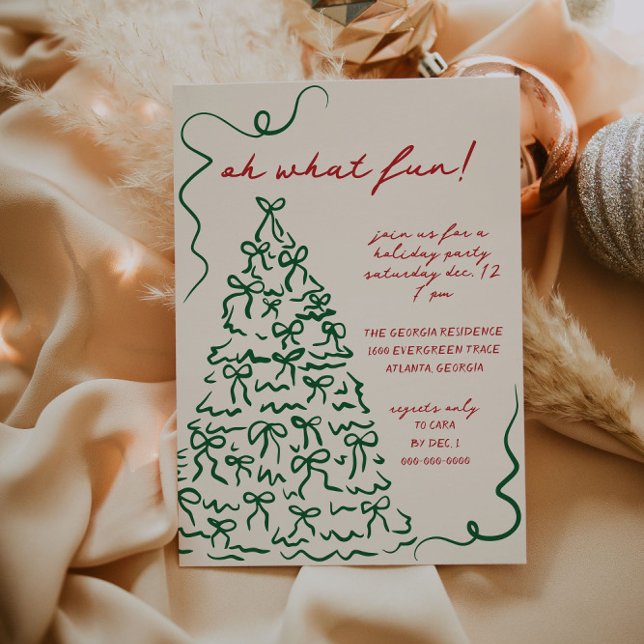 Convite de Festa de Natal Desenhado à Mão Oh Que D (Criador carregado)