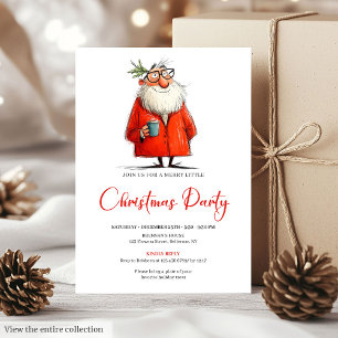 Convite de Festa de Natal Divertido com Papai Noel