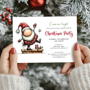 Convite de festa de Natal do Papai Noel engraçado 