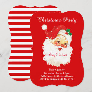 Convite de festa de Natal do Papai Noel Vermelho