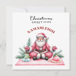 Convite de festa de Natal do Yoga Papai Noel Posan