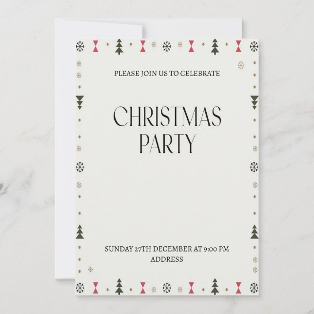 Convite de Festa de Natal Elegante e Alegre (Frente)