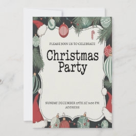 Convite de Festa de Natal Elegante e Alegre