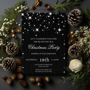 Convite de Festa de Natal Elegante Sparkle
