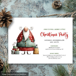 Convite de festa de Natal em aquarela do Papai Noe