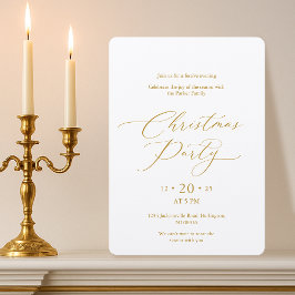 Convite de Festa de Natal em Grafia Dourada Elegan