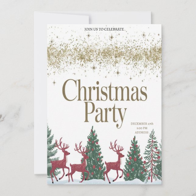 Convite de Festa de Natal Feliz da Festiva Papai N (Frente)