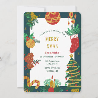 Convite de Festa de Natal Festiva