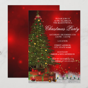 Convite de Festa de Natal Festiva com Luzes de Cin