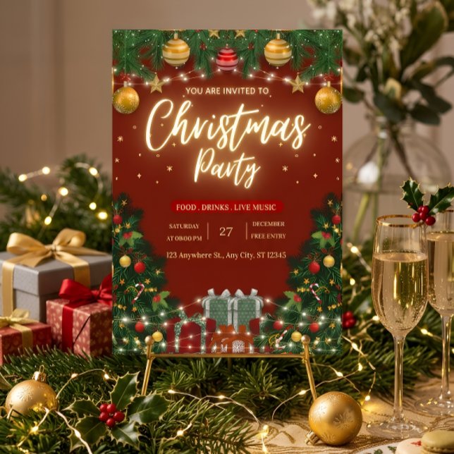 Convite de Festa de Natal Festivo (Criador carregado)