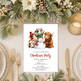 Convite de Festa de Natal Festivo de Animais Excên