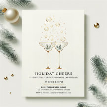 Convite de Festa de Natal Holiday Cheers Minimalis