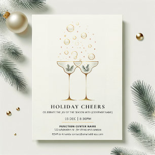 Convite de Festa de Natal Holiday Cheers Minimalis