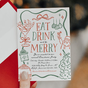Convite de Festa de Natal Ilustrativo