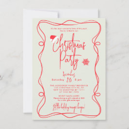 Convite de festa de Natal manuscrito verde