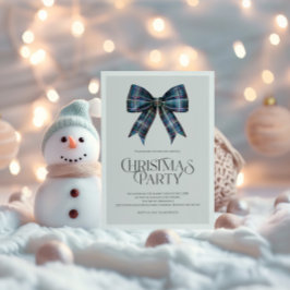 Convite de Festa de Natal Marinho Elegante com Laç