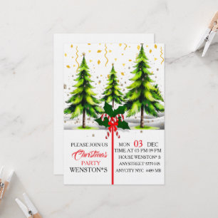 Convite de Festa de Natal Modelo Árvore de Natal