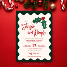 Convite de Festa de Natal Modern Jingle Mingle