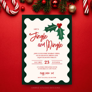 Convite de Festa de Natal Modern Jingle Mingle
