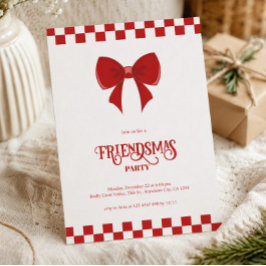 Convite de Festa de Natal Moderna Amigosmas Vermel