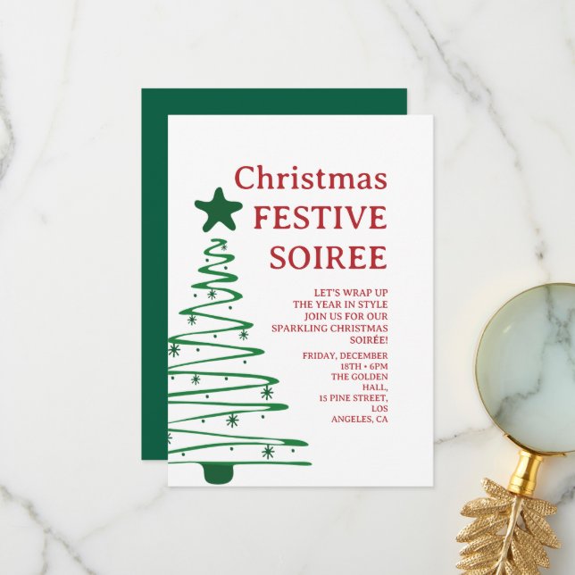 Convite de festa de Natal moderno (Frente/Verso In Situ)