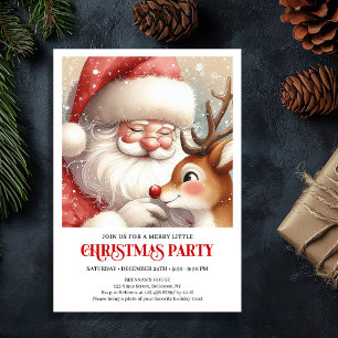Convite de Festa de Natal para Crianças com Papai