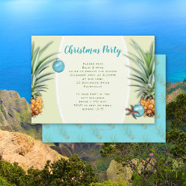 Convite de festa de Natal tropical de abacaxi