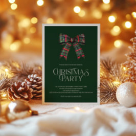 Convite de Festa de Natal Verde Rústico Vermelho e