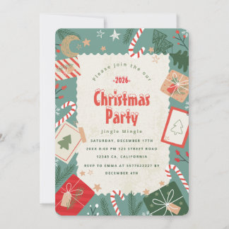 Convite de Festa de Natal Vintage