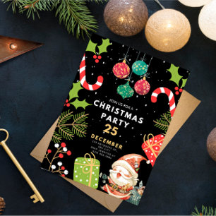 Convite de festa de Natal vintage, véspera de Nata