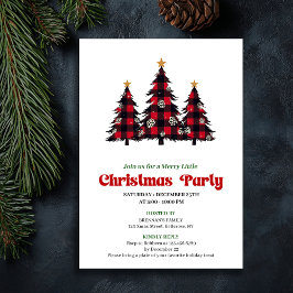 Convite de Festa de Natal Xadrez Vermelho Preto Cl
