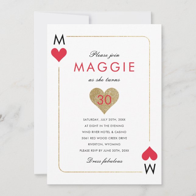 Convite de Festa de Noite de Cassino (Frente)