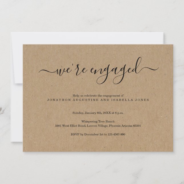 Convite de festa de noivado (Frente)