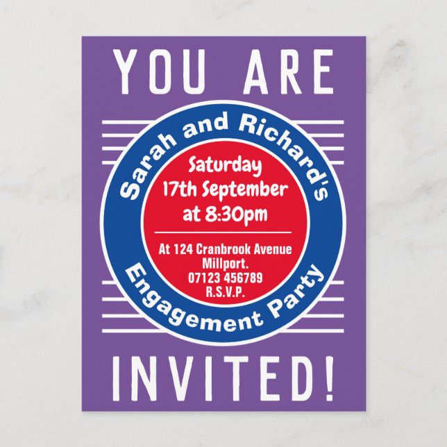 Convite de festa de noivado (Frente)