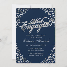 Convite de festa de noivado Blue We're Engaged