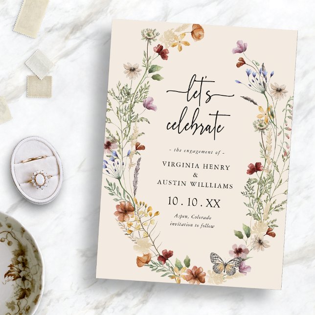 Convite de Festa de Noivado Boho (Boho Engagement Party Invitation
)
