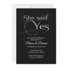 Convite de festa de noivado Chic She Said Yes