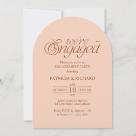 Convite de festa de noivado com arco minimalista m