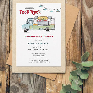 Convite de festa de noivado de casamento de Food T