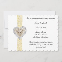 Convite de Festa de noivado de Lace Amarelo Unicor