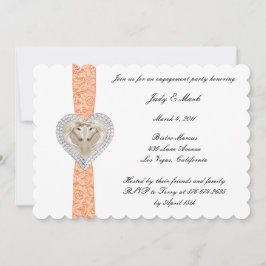 Convite de Festa de noivado de Lace Laranja Unicor