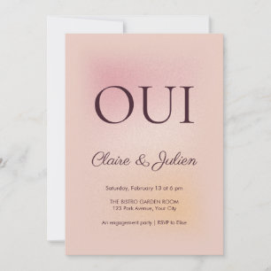 Convite de Festa de Noivado Golden Hour Glow Oui