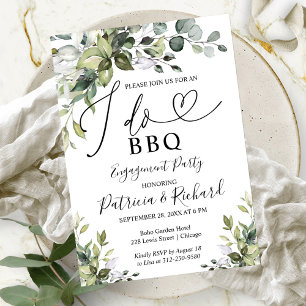 Convite de festa de noivado Greenery I DO BBQ