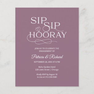 Convite de festa de noivado Orçamento Sip Sip Hurr