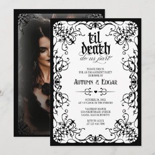 Convite de festa de noivado Photo Gothic Til Death